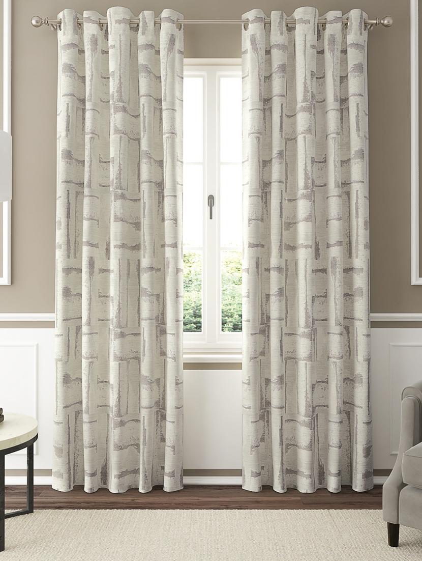 gm 7 feet damask grommet semi-sheer door curtain panel (set of 2) - 18058762 -  Zoom Image - 0