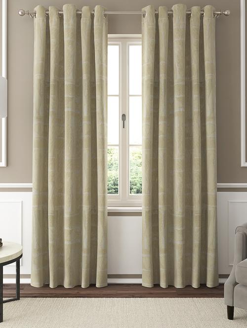 gm 7 feet damask grommet semi-sheer door curtain panel (set of 2) - 18058763 - Standard Image - 0