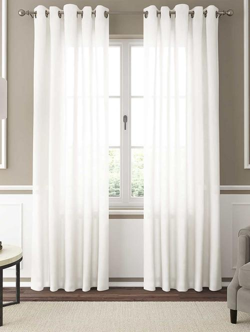 gm 7 feet solid grommet sheer door curtain panel (set of 2) - 18058770 -  Standard Image - 0