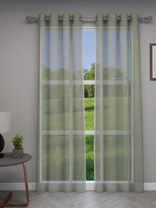 gm 7 feet striped grommet sheer door curtain panel (set of 2) - 18058776 -  Standard Image - 0