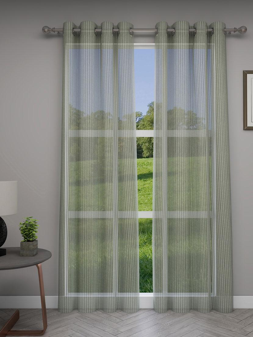 gm 7 feet striped grommet sheer door curtain panel (set of 2) - 18058776 -  Zoom Image - 0