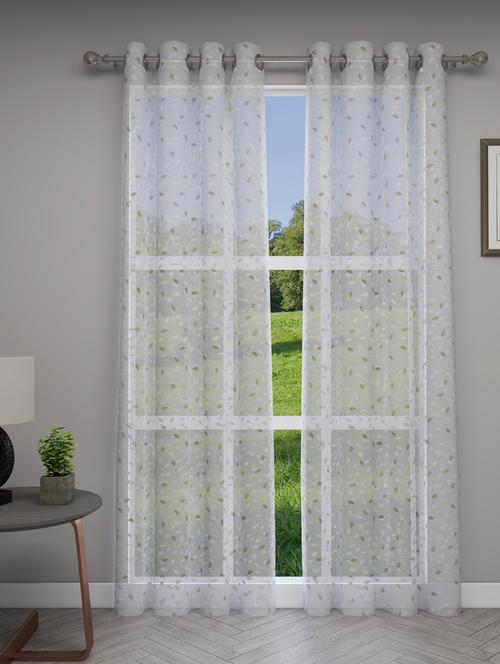 gm 7 feet botanical grommet sheer door curtain panel (set of 2) - 18058793 - Standard Image - 0