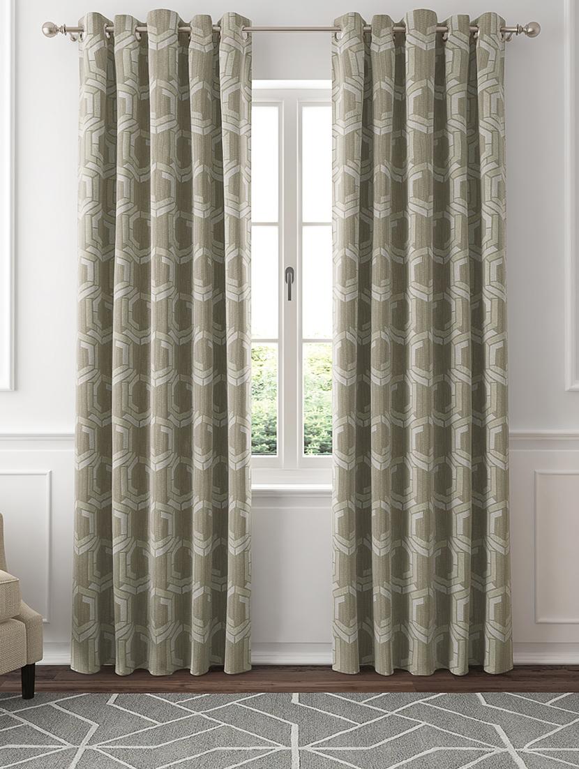 gm 7 feet geometric grommet room darkening door curtain panel (set of 2) - 18058797 - Zoom Image - 0