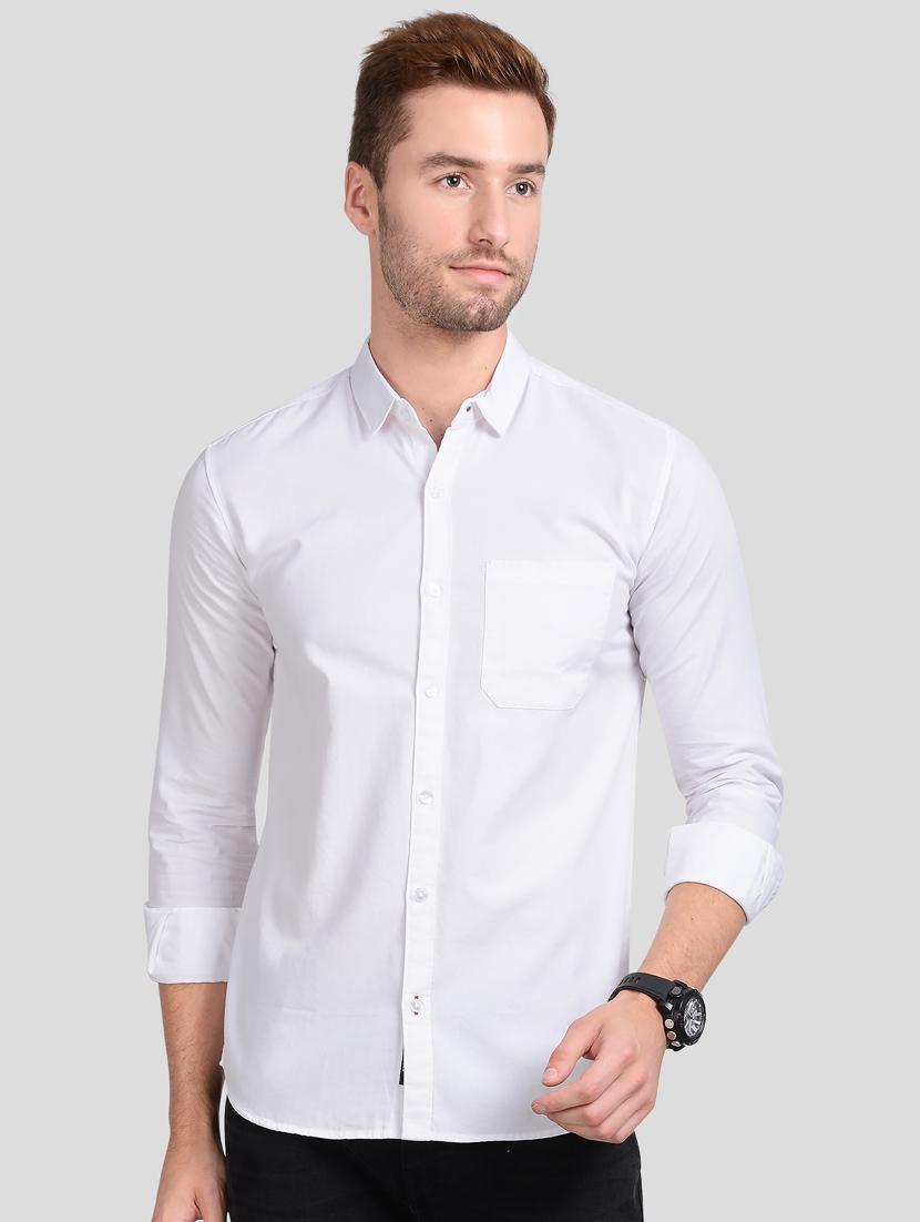 white solid casual shirt - 18058802 - Zoom Image - 0