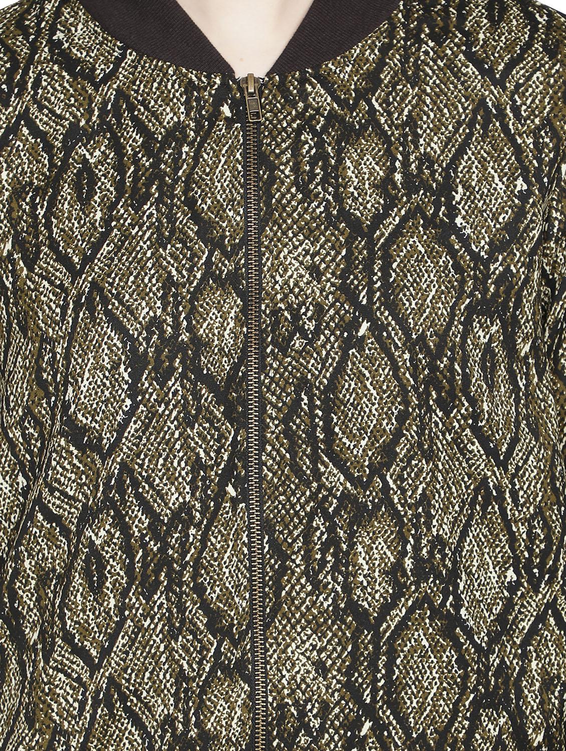 mandarin neck printed jacket - 18058812 - Standard Image - 5