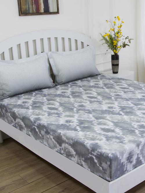gm abstract 180 tc 100% cotton digital print brown double bedsheet with 2 pillow covers - 18058876 -  Standard Image - 0