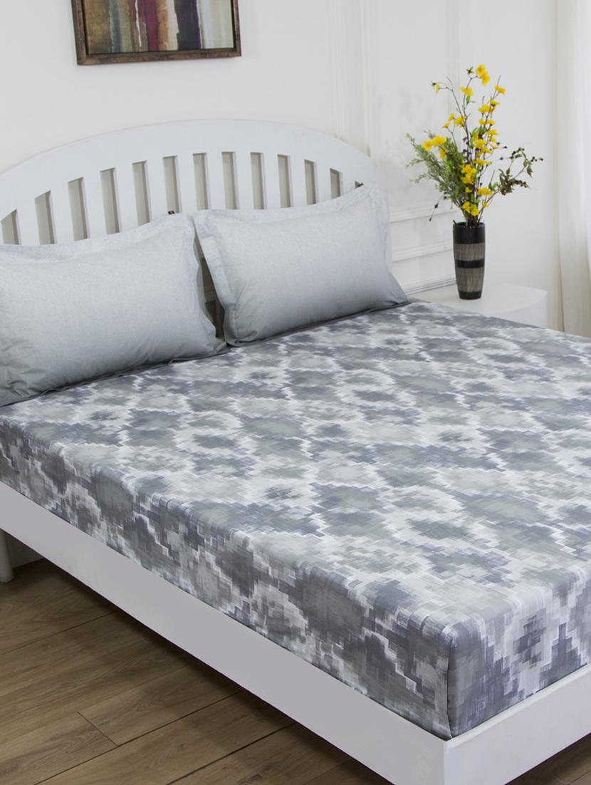 gm abstract 180 tc 100% cotton digital print brown double bedsheet with 2 pillow covers - 18058876 -  Zoom Image - 0