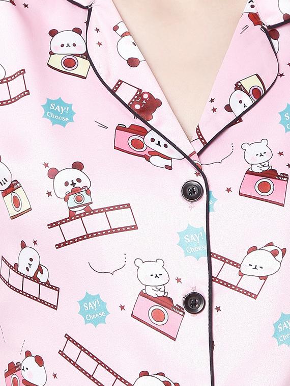 printed nightwear pyjama set - 18059964 - Standard Image - 3
