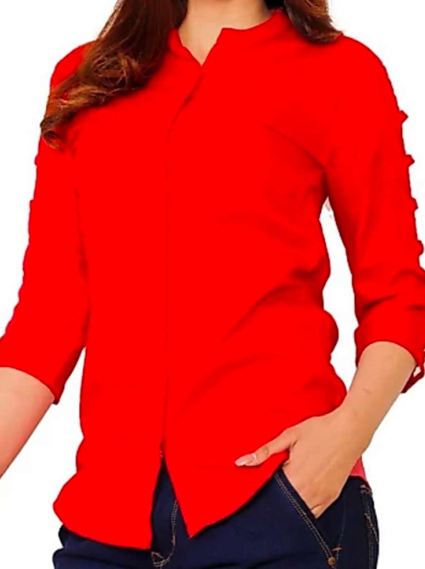 red khadi cotton top - 18060252 - Zoom Image - 0