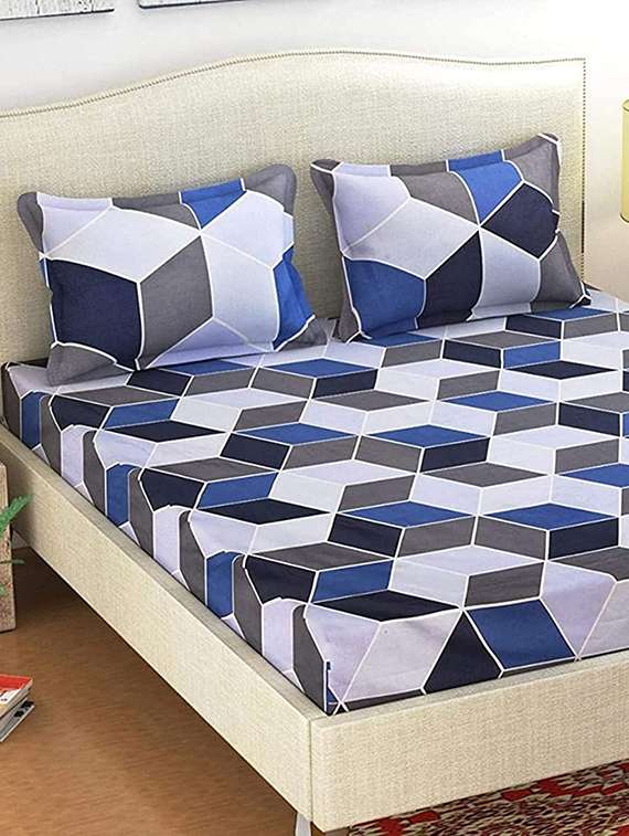 multi colored cotton blend bedsheet