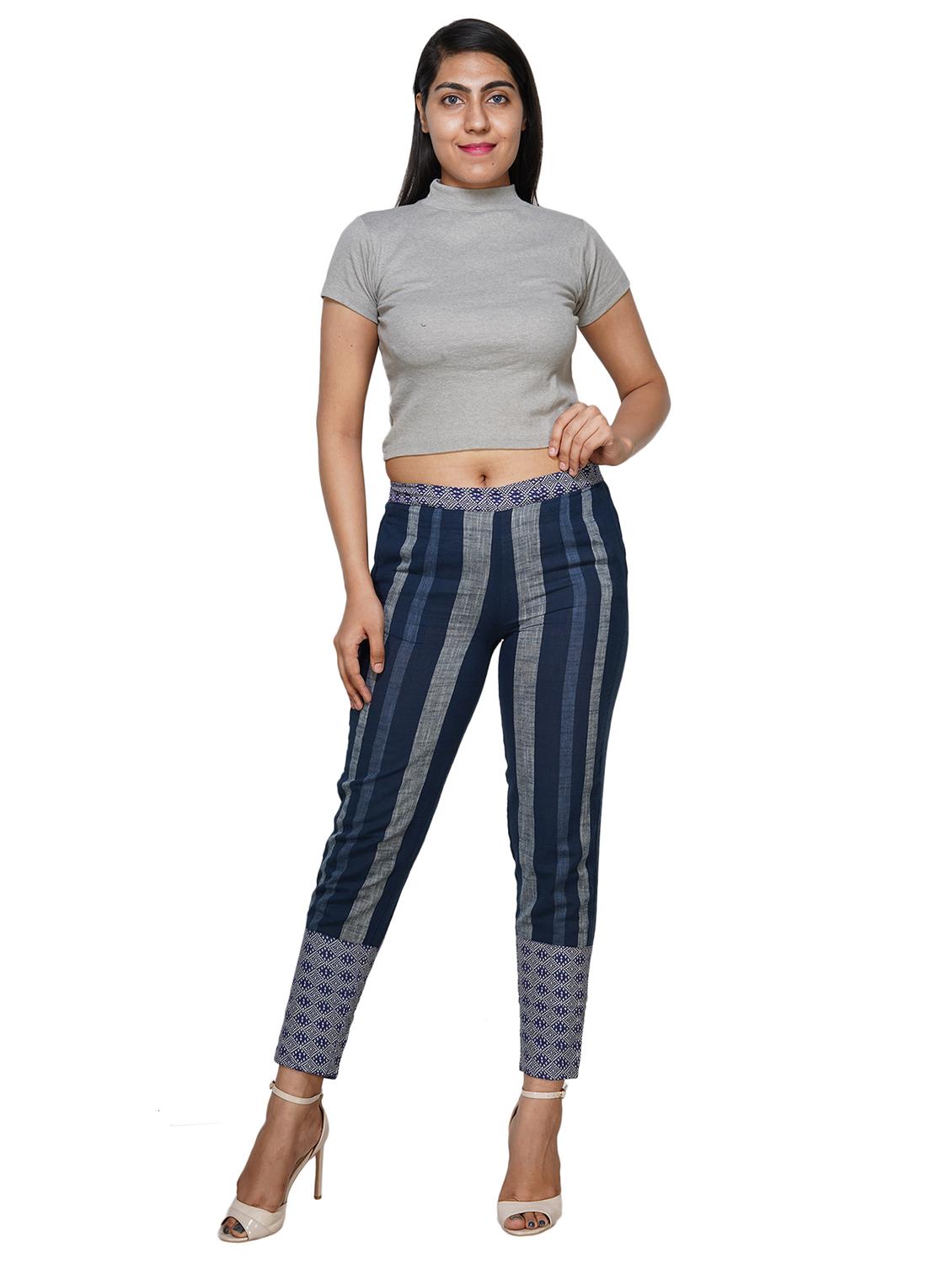 navy blue cotton trousers - 18061759 - Standard Image - 3