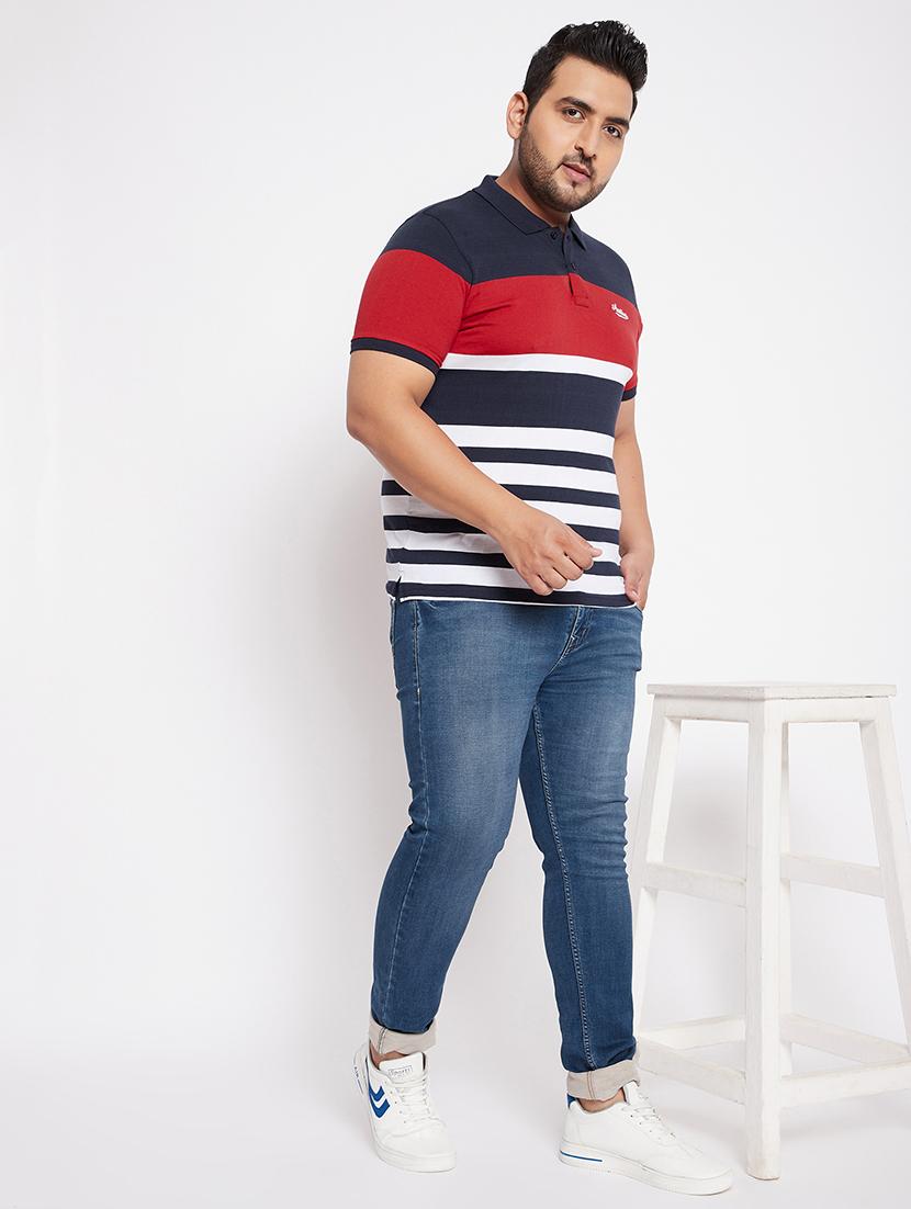 navy blue color-blocked polo-t-shirt - 18065530 - Standard Image - 3