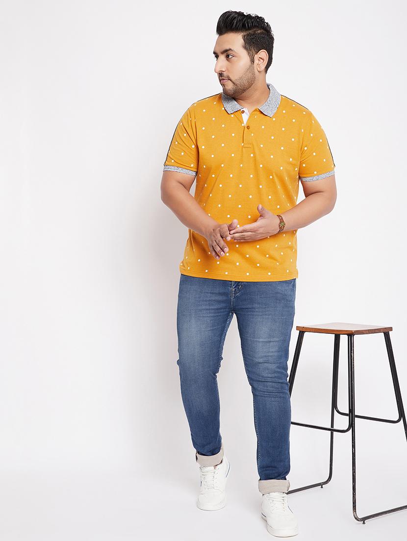 mustard yellow printed polo-t-shirt - 18065540 - Standard Image - 3