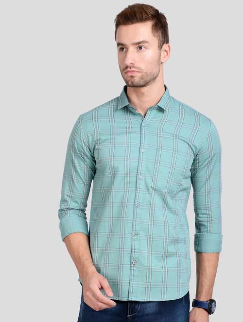 green checkered casual shirt - 18066117 - Standard Image - 0