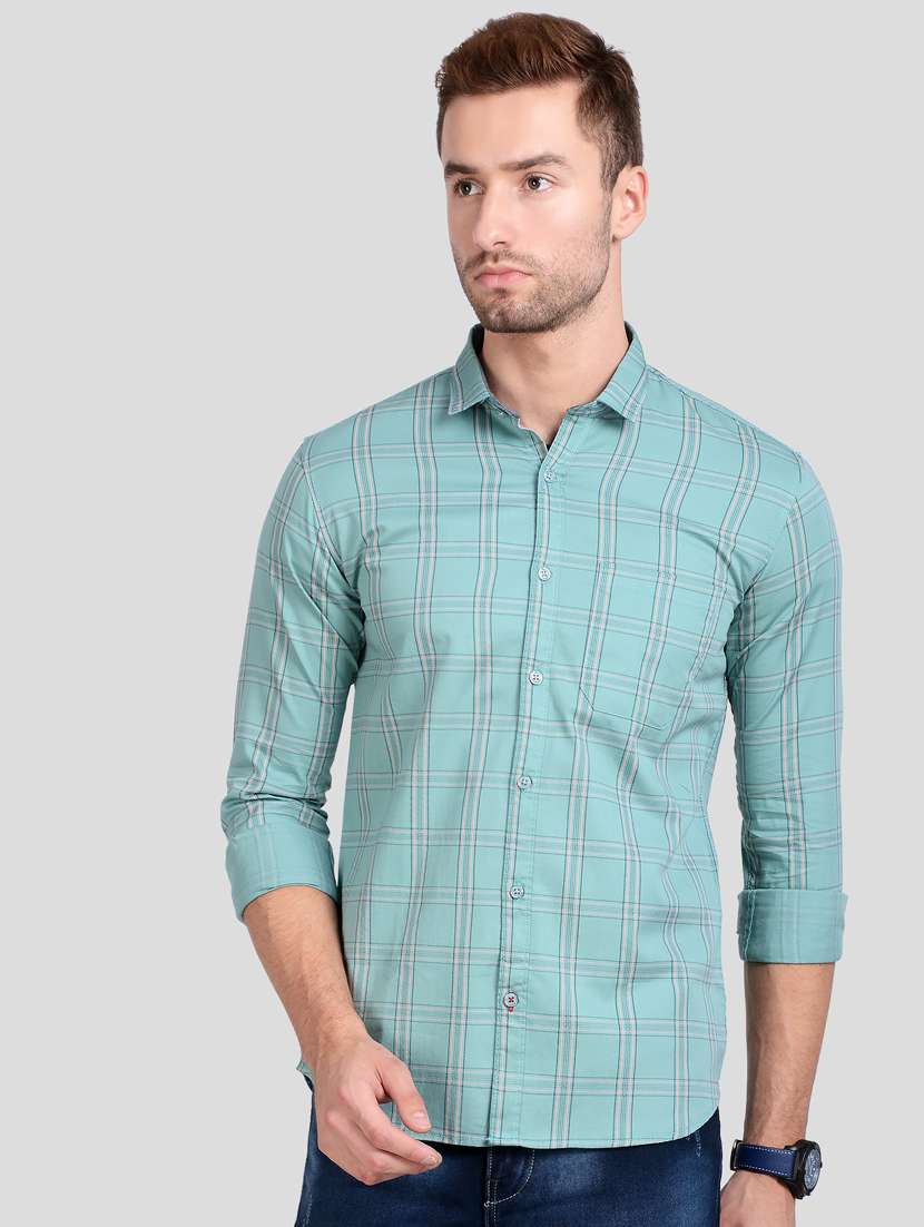 green checkered casual shirt - 18066117 - Zoom Image - 0