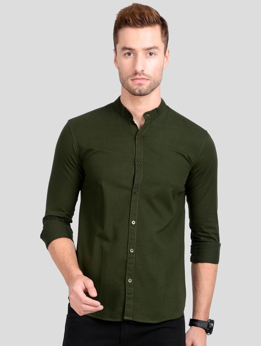 green solid casual shirt - 18066145 - Zoom Image - 0