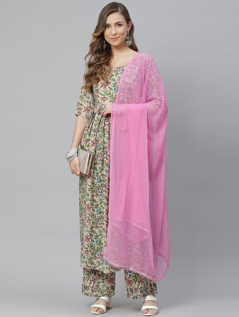 green rayon suit set - 18066518 - Zoom Image - 0