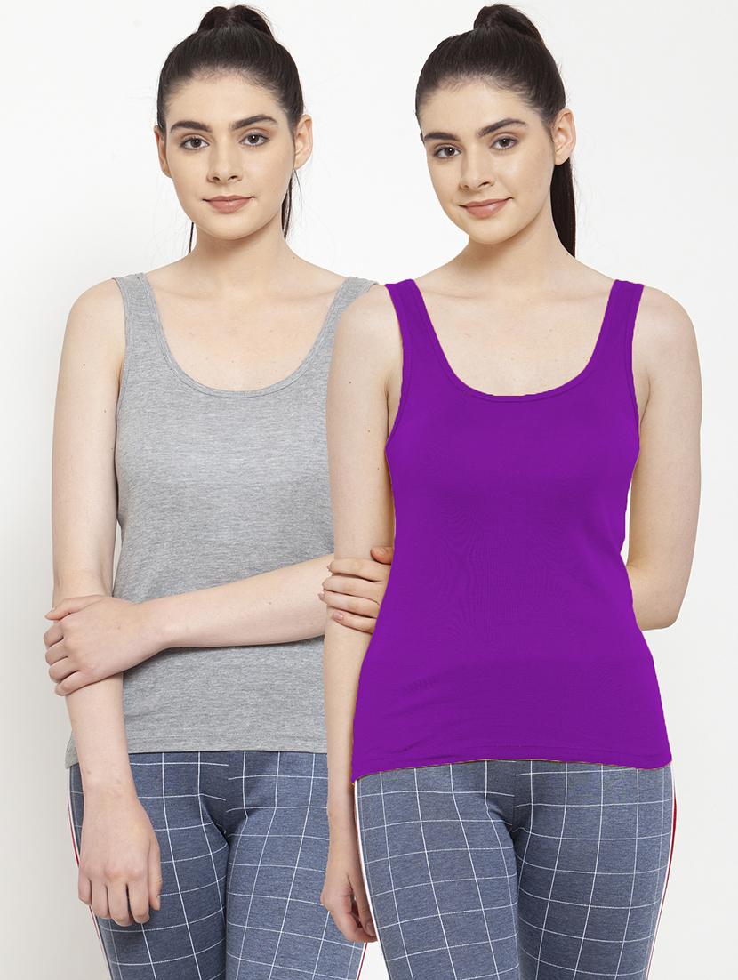 set of 2 multi colored solid camisole - 18066641 - Zoom Image - 0