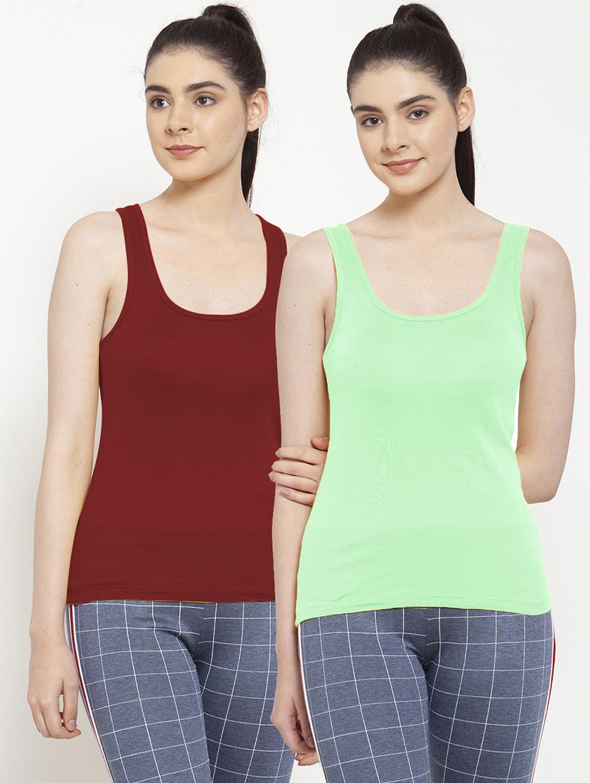 set of 2 multi colored solid camisole - 18066708 - Zoom Image - 0
