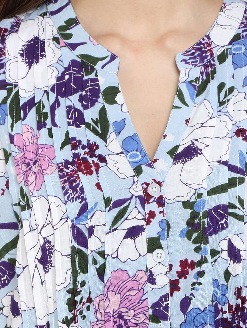 mandarin neck floral tunic - 18066838 -  Standard Image - 5