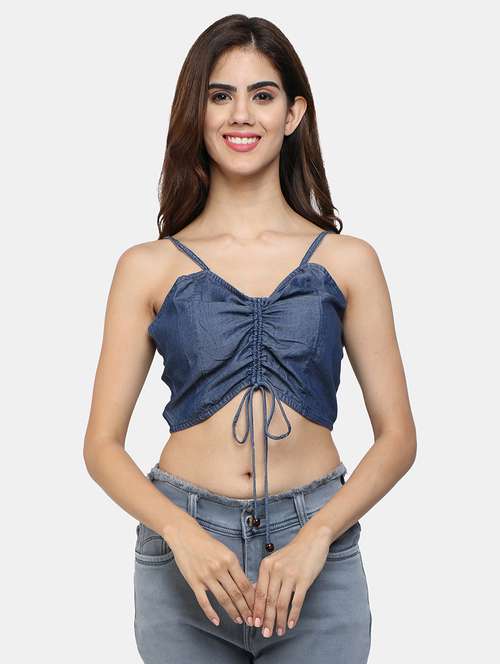 women's crop v neck top - 18066839 -  Standard Image - 0