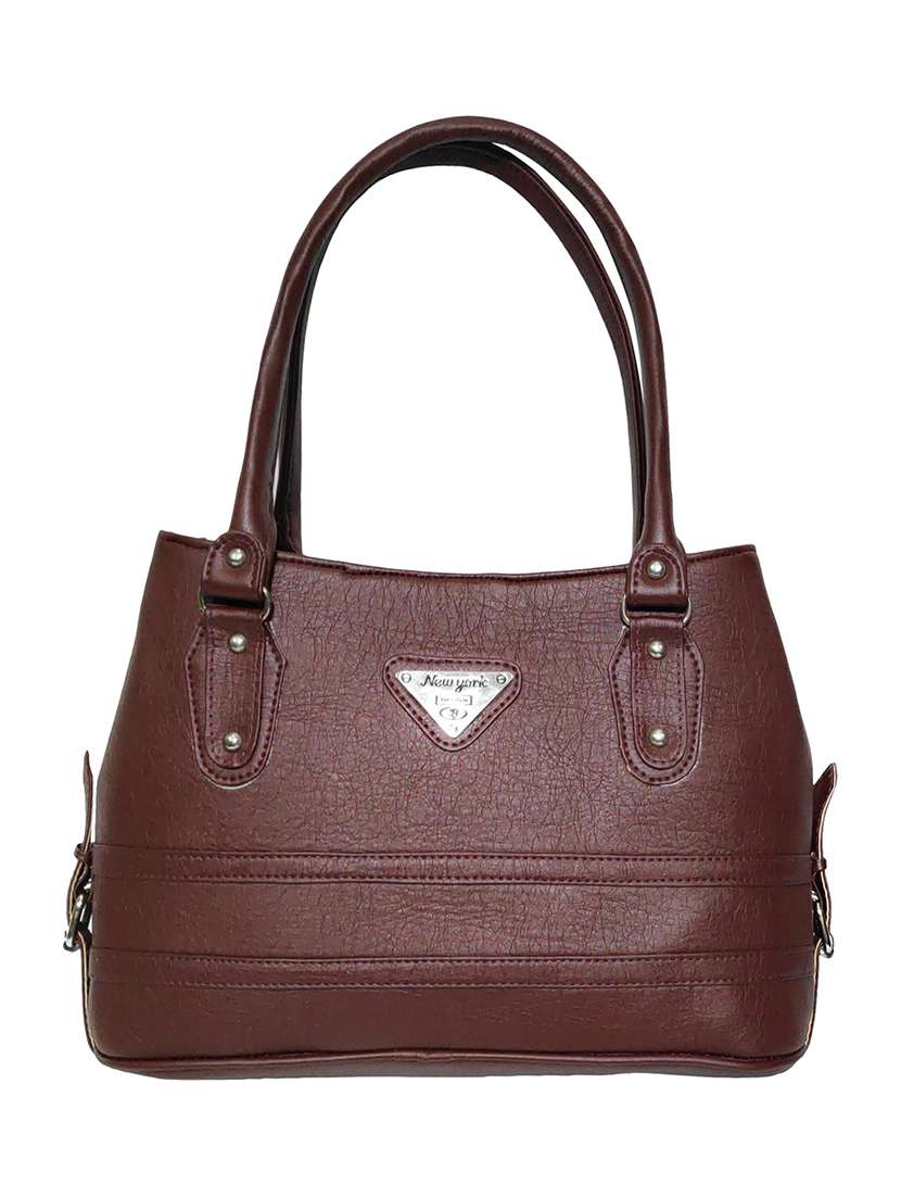 brown leatherette (pu) handbag