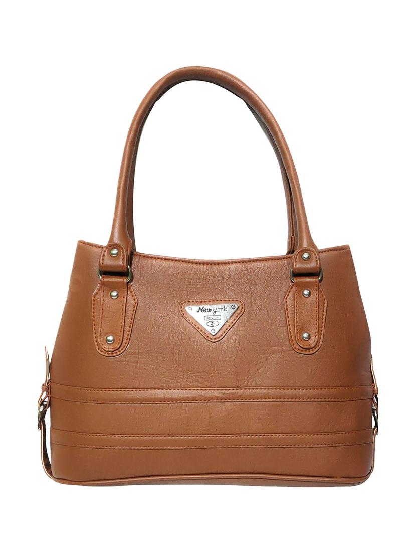 tan leatherette (pu) handbag - 18067037 - Zoom Image - 0