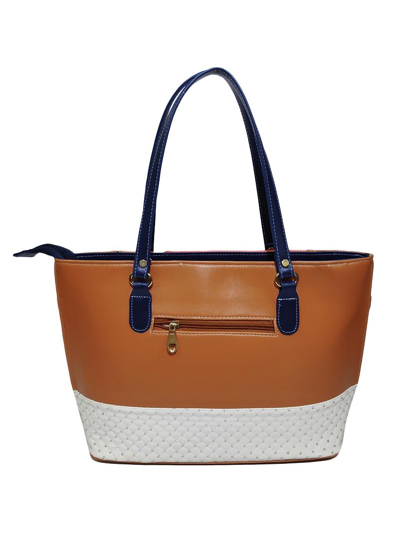 tan leatherette (pu) handbag - 18067043 -  Zoom Image - 0