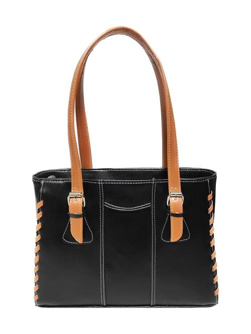 black leatherette (pu) handbag - 18067059 -  Standard Image - 0