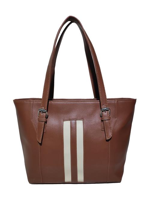 brown leatherette (pu) handbag - 18067063 - Standard Image - 0