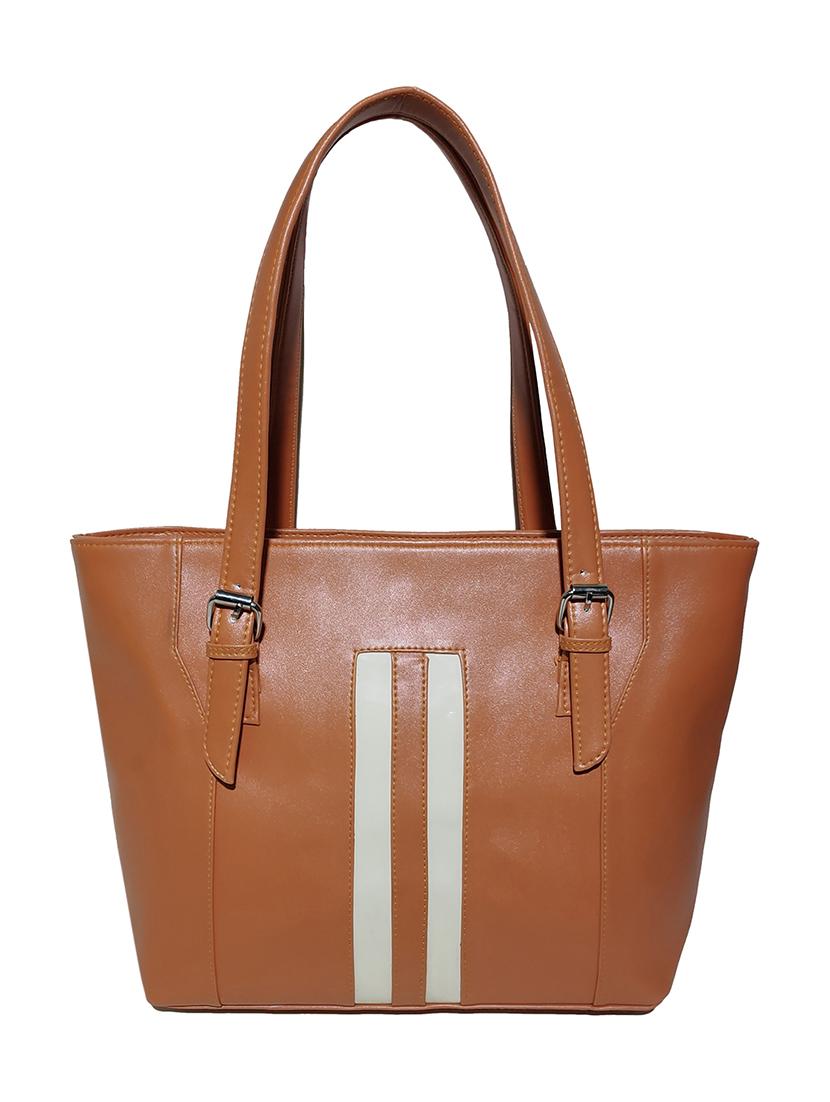tan leatherette (pu) handbag - 18067067 -  Zoom Image - 0