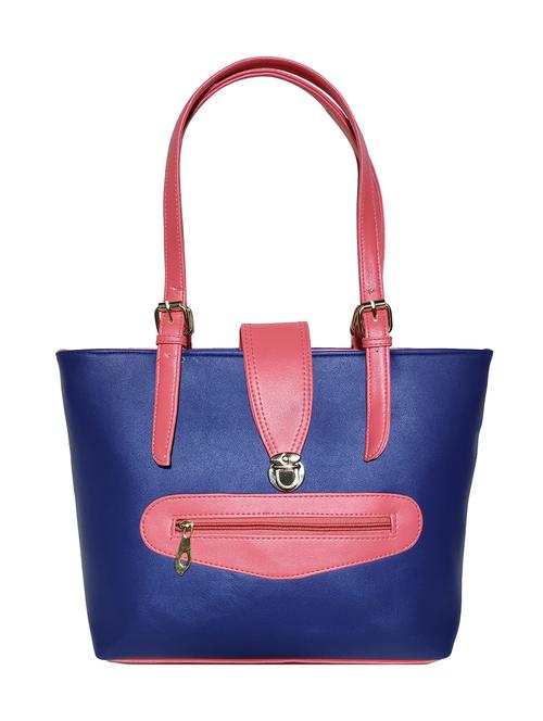 blue leatherette (pu) handbag - 18067071 -  Standard Image - 0