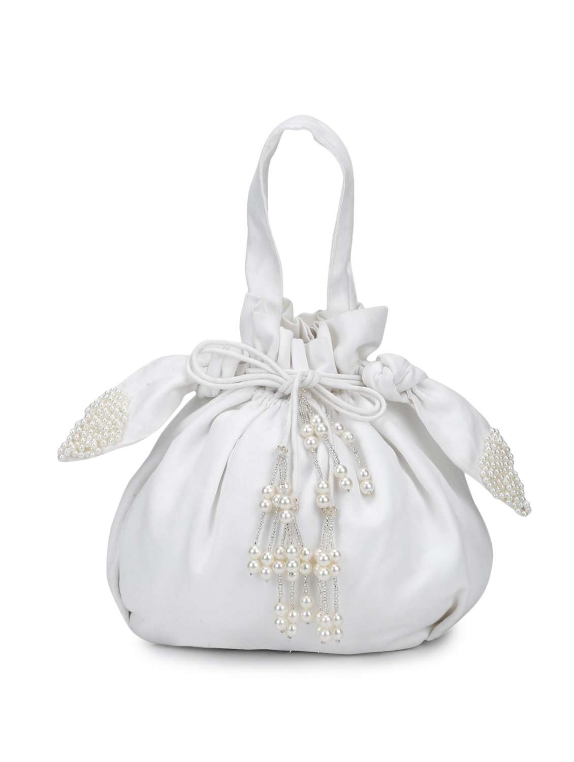 white cotton polyester blend ethnic potli