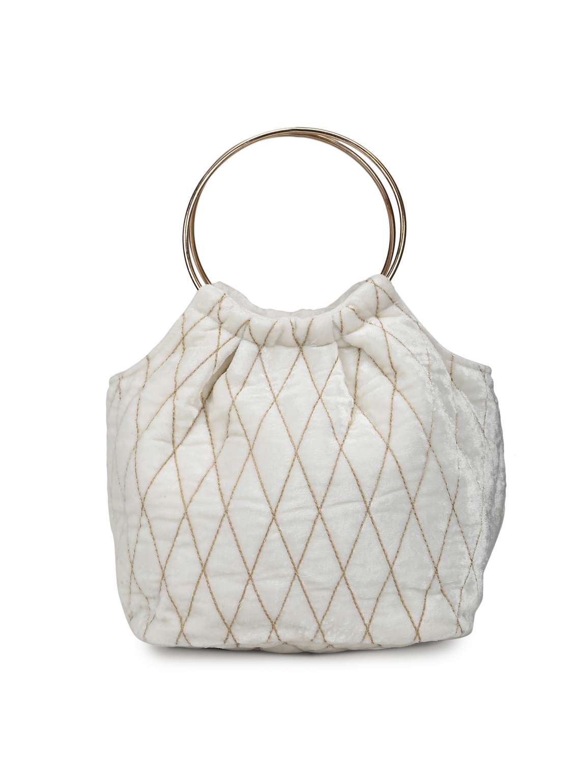 white cotton polyester blend ethnic potli