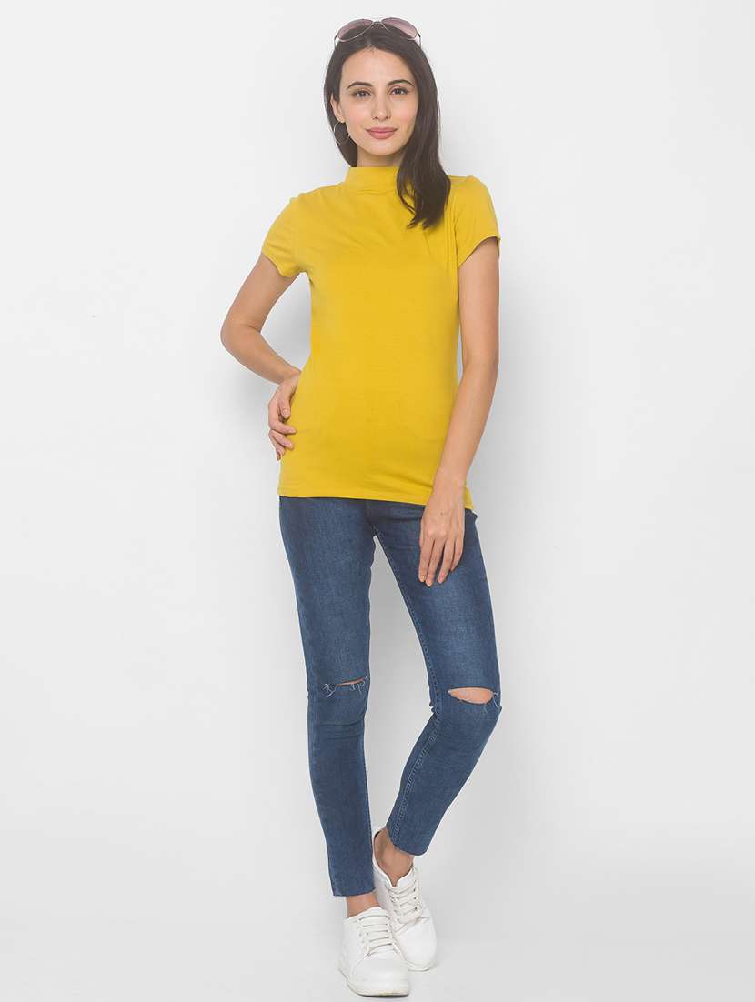 women's plain turtle neck t-shirt - 18068210 -  Standard Image - 3