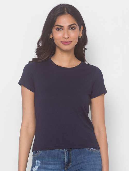 women's plain round neck t-shirt - 18068214 - Standard Image - 0