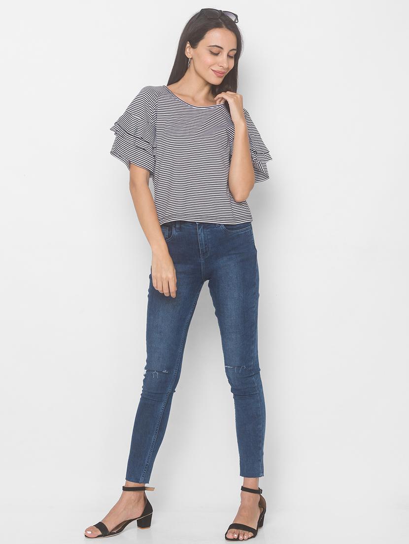 women's straight round neck top - 18068230 - Standard Image - 3