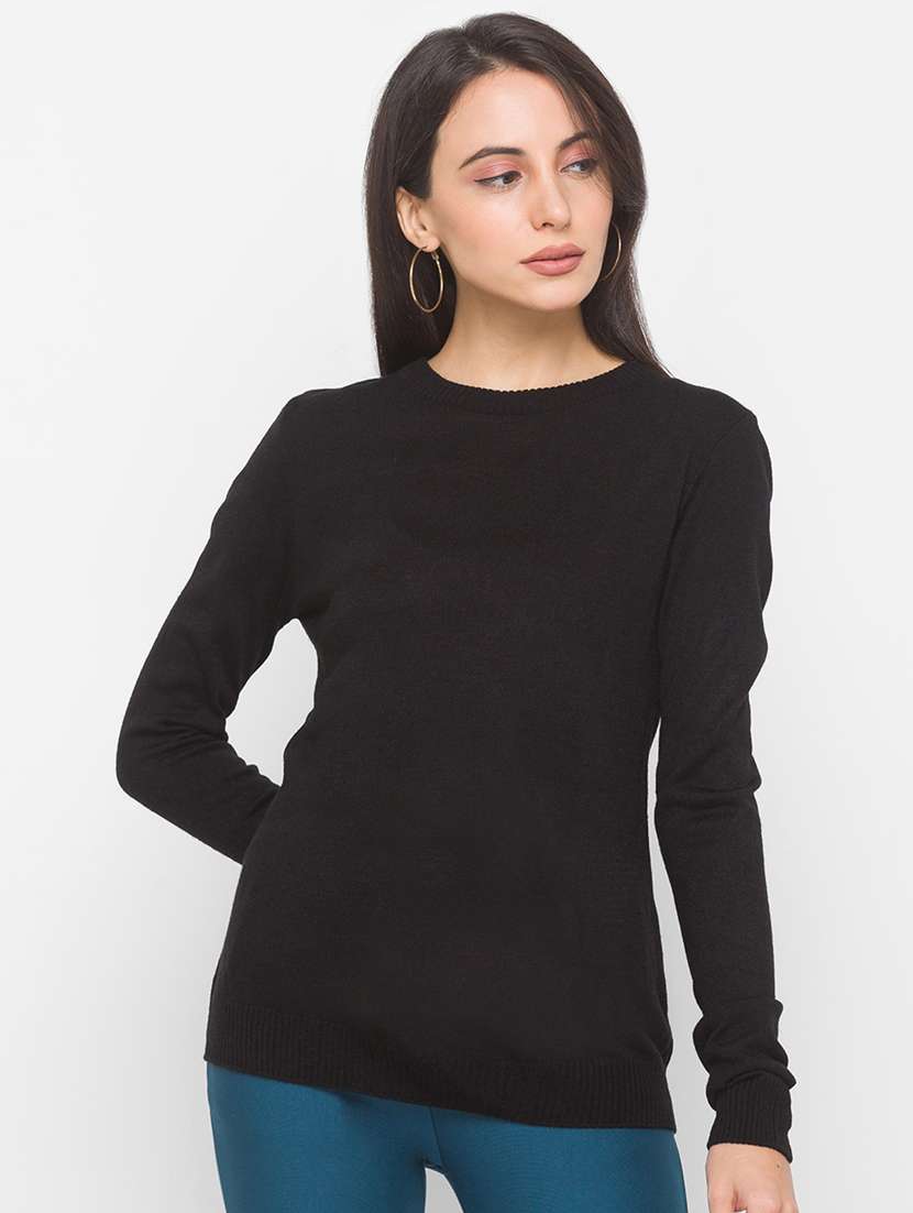 black acrylic pullover