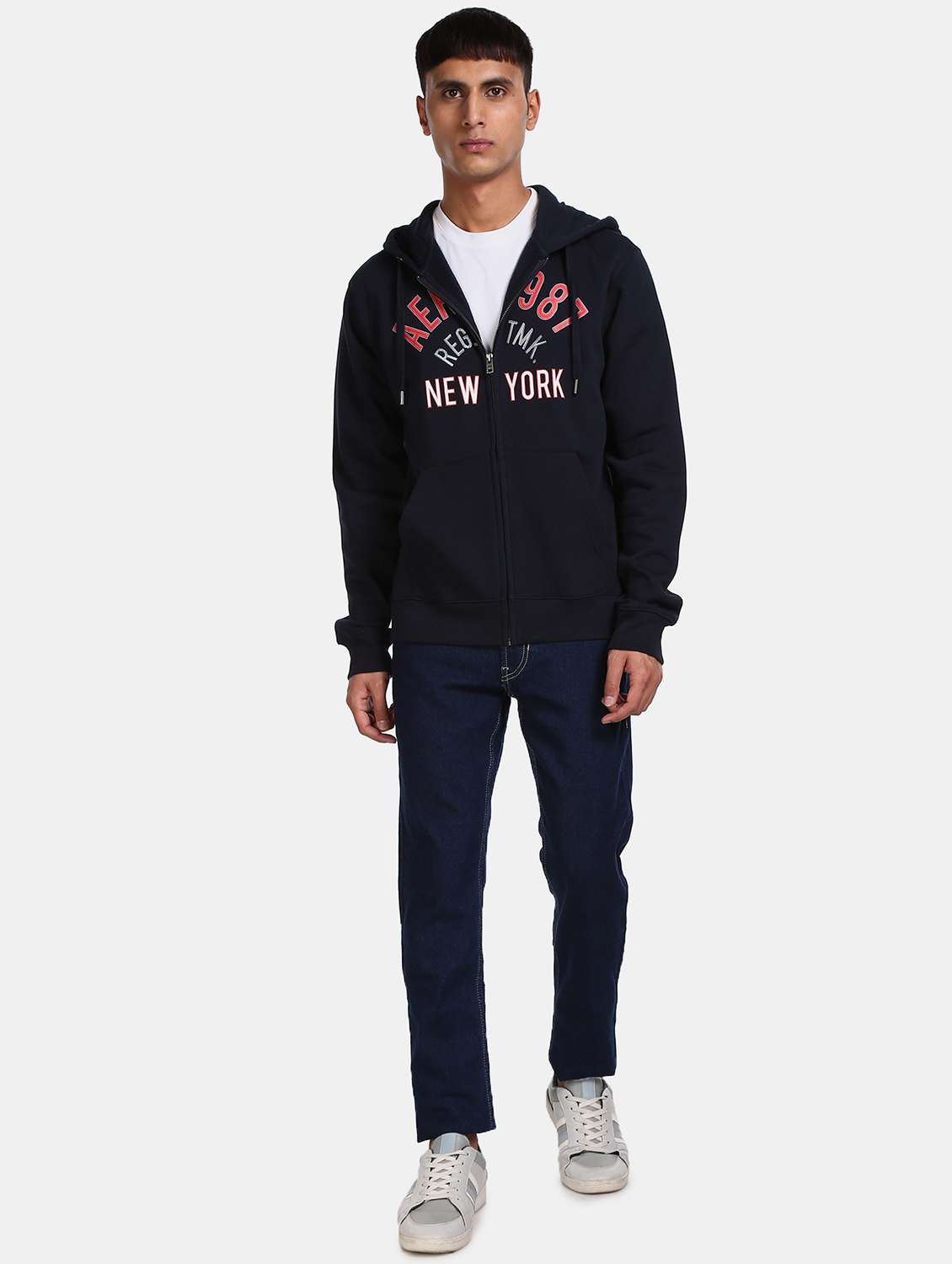 navy blue applique hooded sweatshirt - 18068314 - Standard Image - 3