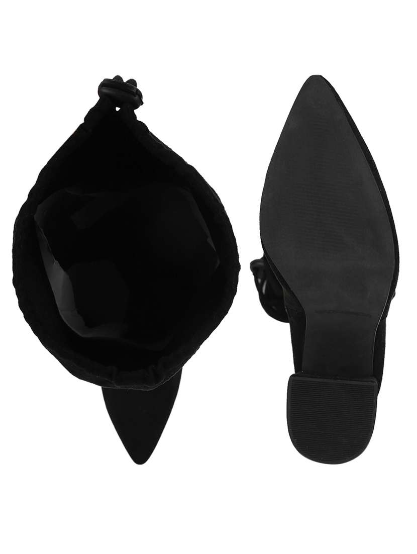 black suede knee length  boots - 18076001 -  Standard Image - 3