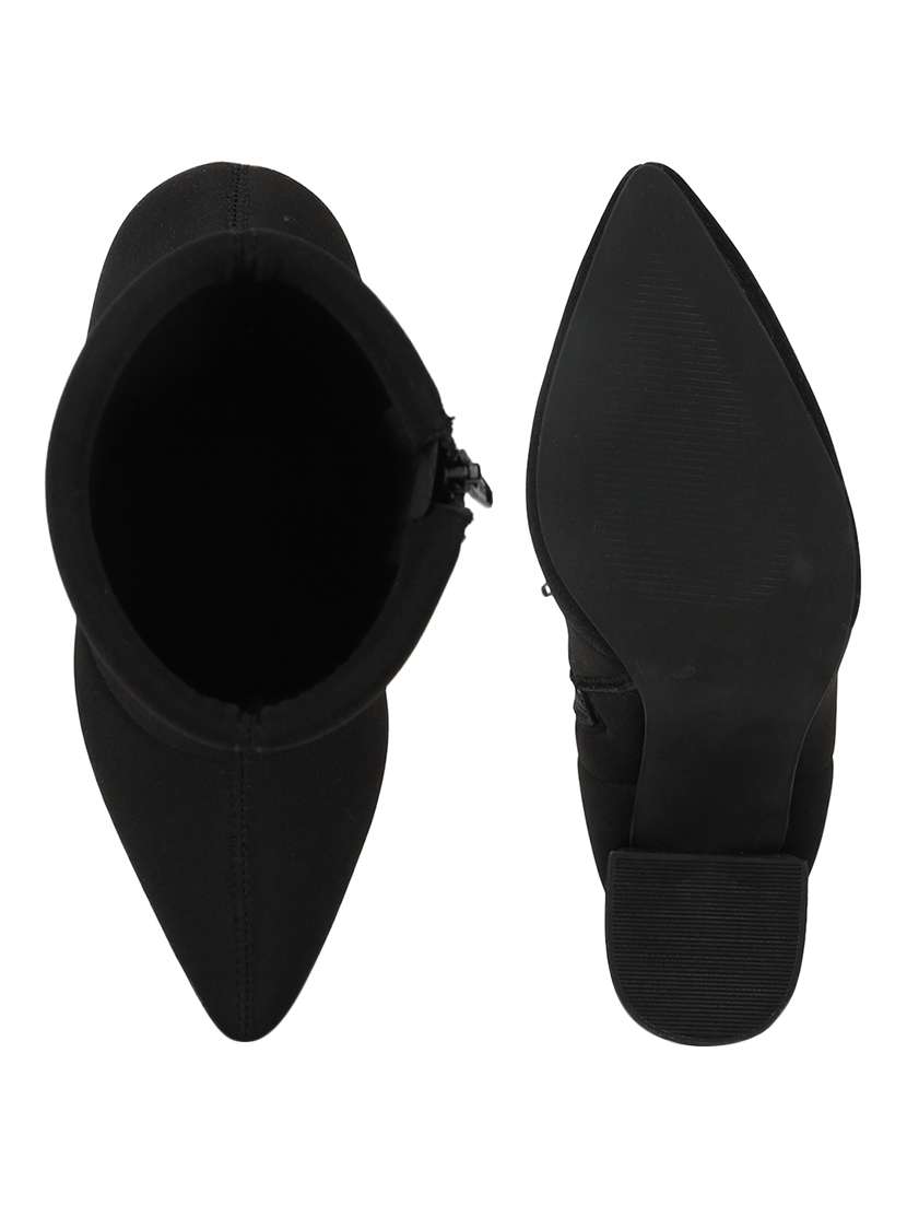 black canvas calf  boots - 18076002 -  Standard Image - 3