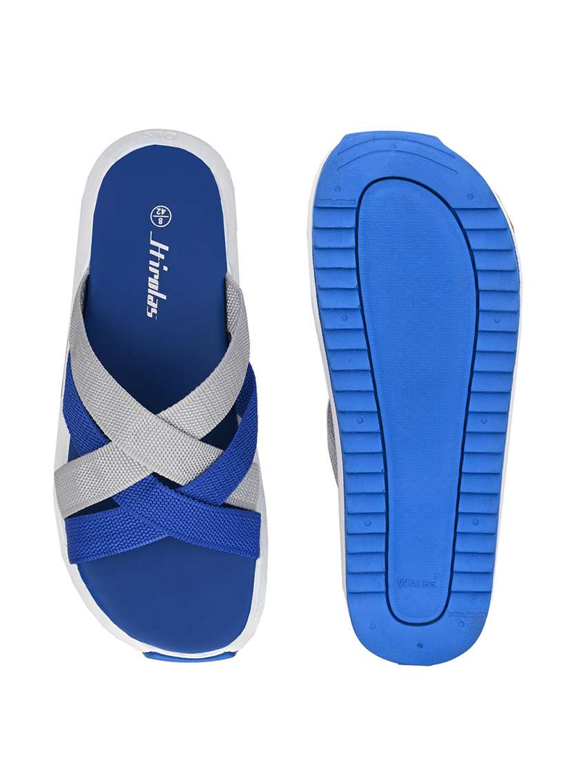 blue fabric slip on slippers - 18076180 -  Standard Image - 3