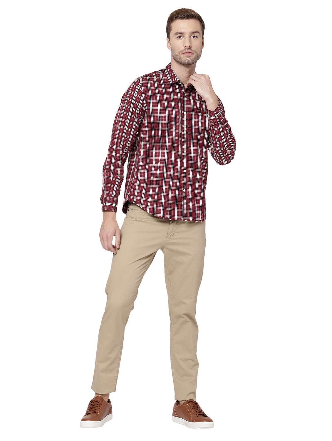 mens checks casual shirt - 18076504 - Standard Image - 3