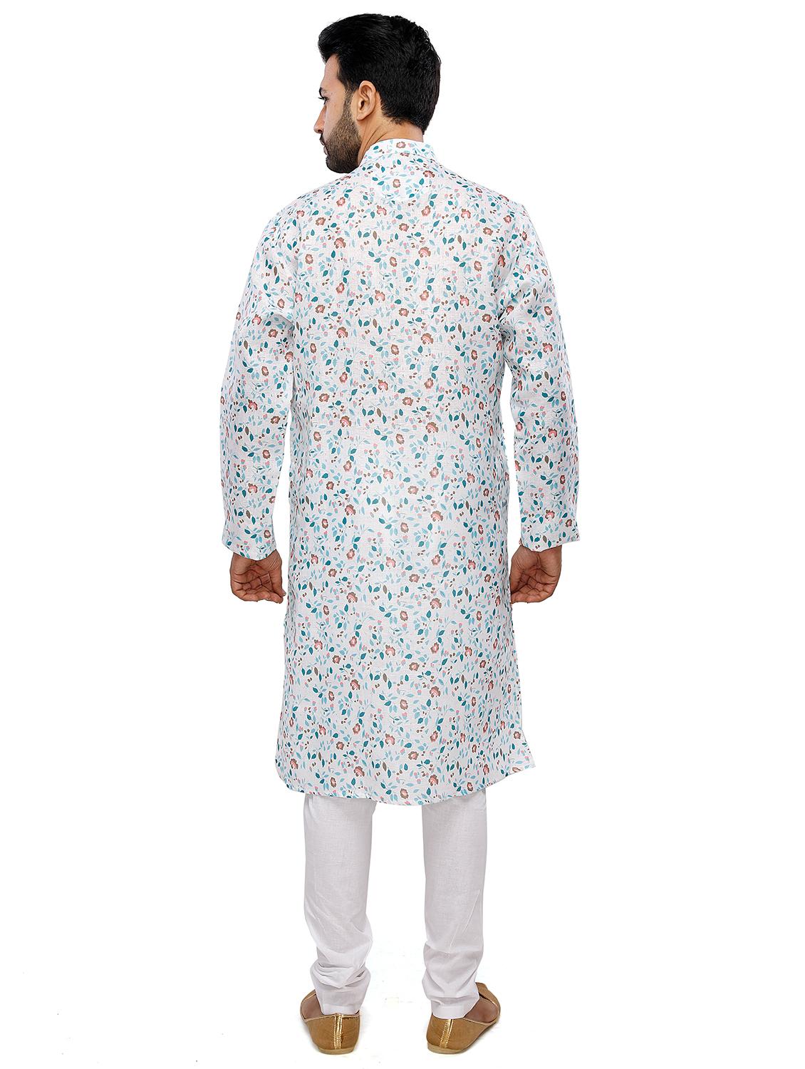 floral kurta pyjama ethnic wear set - 18076629 - Standard Image - 3