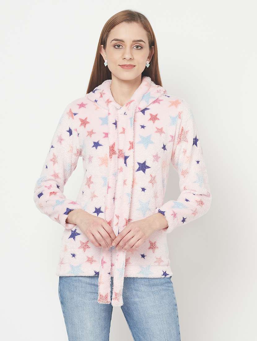 hooded neck printed sweatshirt - 18076859 - Zoom Image - 0