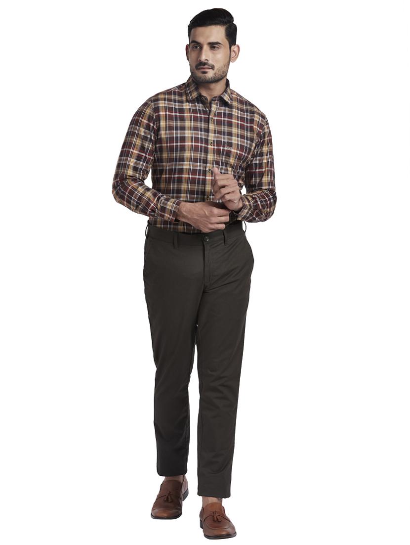 maroon checkered casual shirt - 18077617 - Standard Image - 3