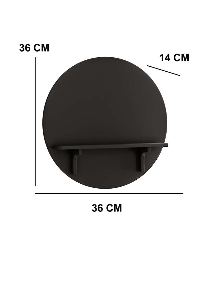 home sparkle round mdf wall shelf (black) - 18078255 -  Standard Image - 3