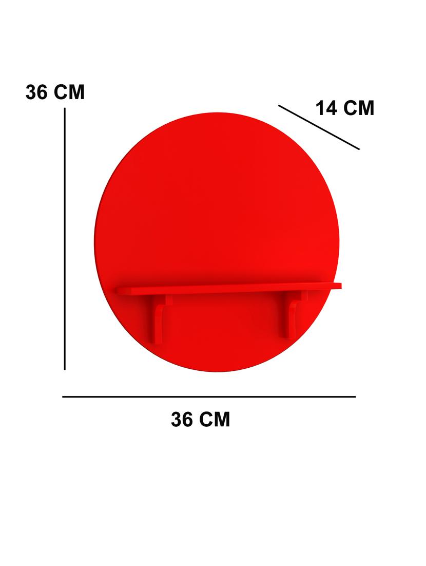 home sparkle round mdf wall shelf (red) - 18078256 - Standard Image - 3