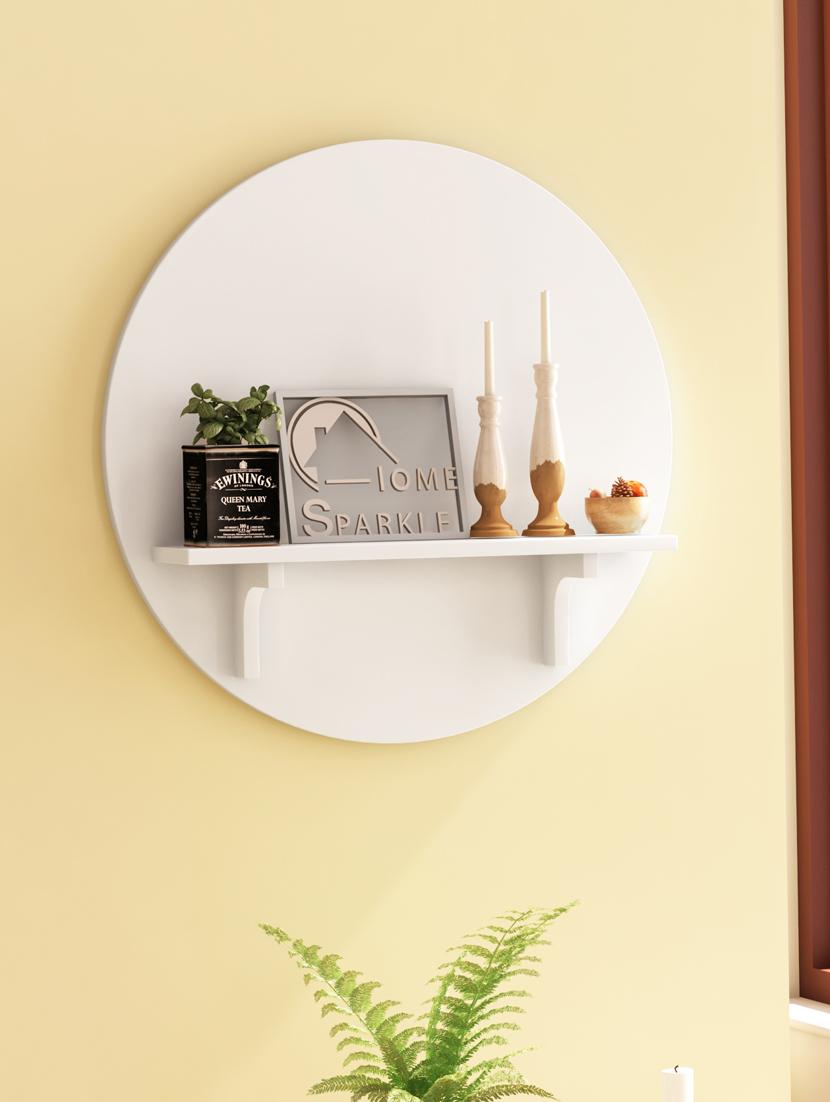 home sparkle round mdf wall shelf (white) - 18078257 - Zoom Image - 0