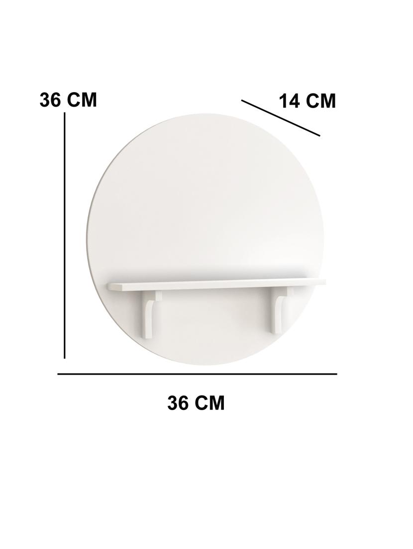 home sparkle round mdf wall shelf (white) - 18078257 - Standard Image - 3